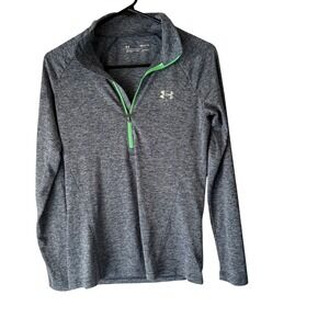Under Armour HeatGear Women's Blue Loose 1/4 Zip Long Sl Athletic Top Small